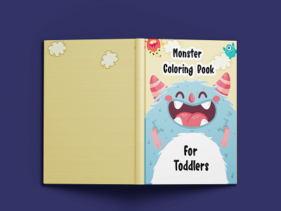 KDP Monster Coloring Book For Toddlers book cover book cover maker branding children book covercute coverkids design fiverr graphic design interior kdp typography vector vintage book