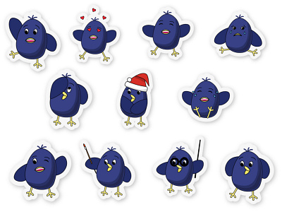 Blue birds blue bird cartoon design illustration sticker stickerpack vector