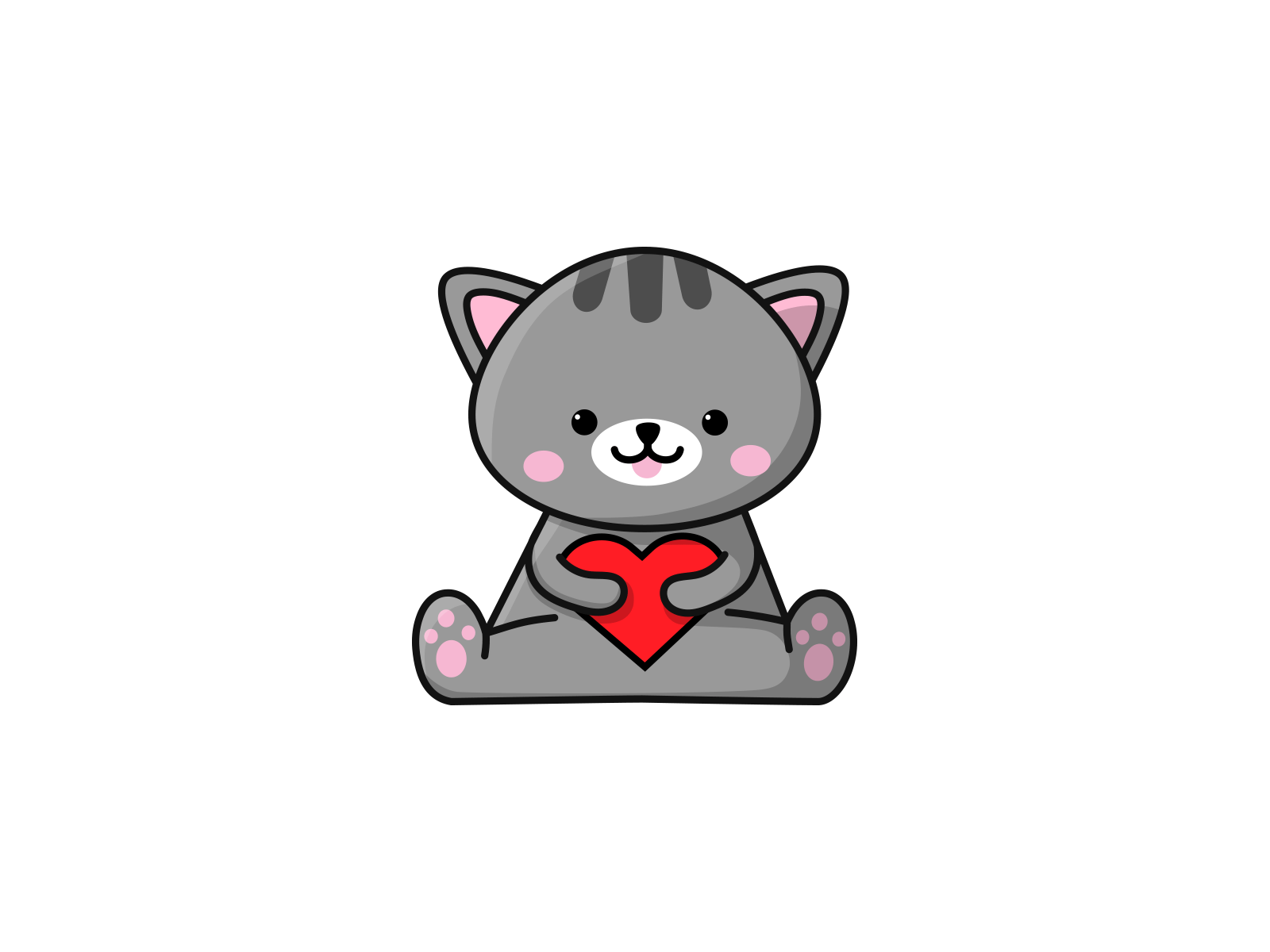 Kawaii cat animation cartoon cat design heart illustration illustrator kawaii love photoshop vector