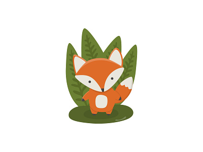 Cute fox in the forrest adobe illustrator cartoon cute design doodle flat fox funny hand drawn illustration little vector