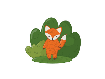 Serious fox thinks where to go adobe illustrator cartoon color cute design forest fox hand drawn illustration sign vector wacom insuos