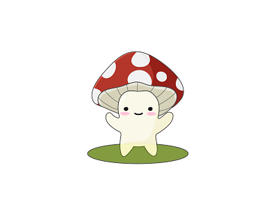 Hi! I am a little musroom! :) adobe illustrator cartoon cute design flat hand drawn illustration kawaii mushroom vector