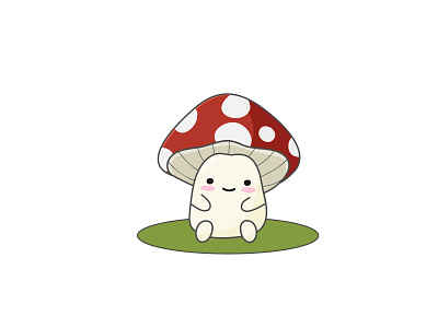 Another little mushroom adobe illustrator cartoon character cute design flat funny illustration kawaii logo mushroom vector