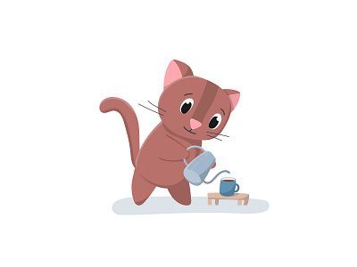 Barista cat adobe illustrator barista cartoon cat character coffee cute design flat illustration logo mascot pet vector