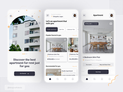 Real Estate Mobile App Exploration apartment design figma real estate rent ui