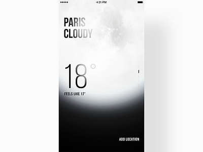 Weather App - Night Mode app clean cloudy concept flat minimal minimalist moon pure ux ui weather