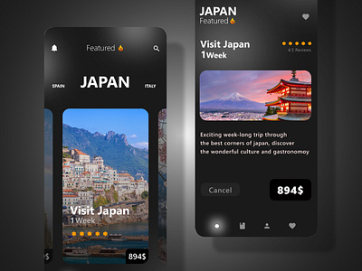 Travelling App UI Design app appdesign branding design figma graphic design icon illustration logo ui uidesign ux vector