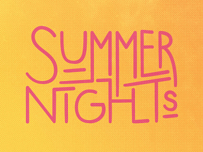 Summer Nights beach font gradient halftone monoline nights orange pink summer texture