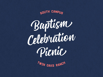 Baptism Celebration Mark baptism celebration handout handwritten logo picnic refresh summer