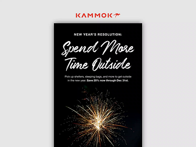 12.26.19 - Spend More Time Outside after effects design email design email marketing kammok products ui