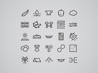 Product Features for Kammok Products features icon set icons illustrator kammok product features
