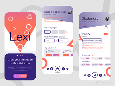Lexi - A Language App app design ui