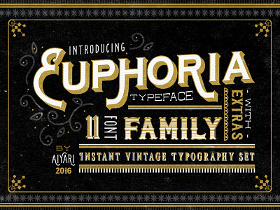 Euphoria Typeface open type serif typeface victorian vintage