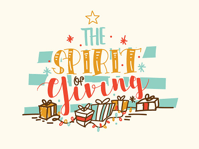 Spirit Of Giving christmas doodle hand written open type typeface