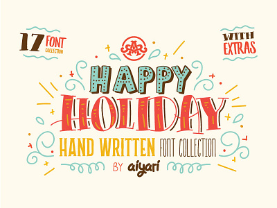 Happy Holiday christmas doodle hand written happy holiday open type typeface