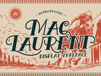 Maclaurent decorative display opentype serif typeface vintage
