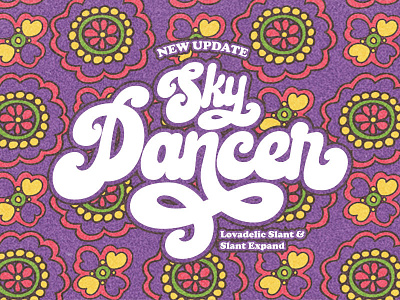 Sky Dancer flourish funk groovy retro script typeface