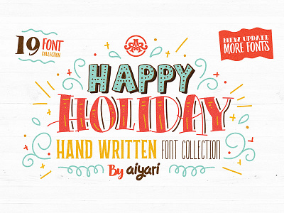Happy Holiday Font Collection + Extras holiday open type retro script season greetings typeface winter