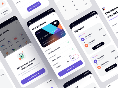 Mallet - Light mode & Dark mode finance UI Kit app design bank bank card card coin crypto dark mode dark theme finance fintech home illustration mobile app mobile design onboarding payment sign in ui wallet wallet ui