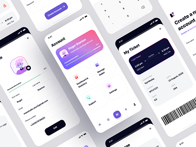 Mallet - Light mode & Dark mode finance UI Kit app design bank banking dark mode home illustration landing page mobile app mobile banking mobile design onboarding profile register sign in sign up template ui wallet wallet app wallet ui