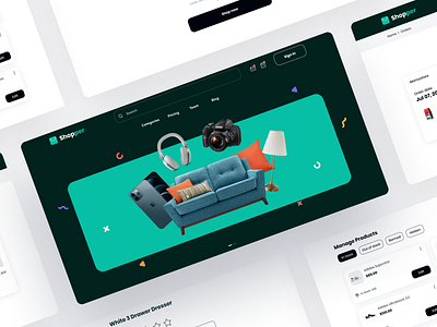 SHOPPER - ECOMMERCE MOBILE APP & WEBSITE bank design ecommerce home home page home screen illustration mobile app online shopping register shopping sign in sign up ui wallet web design website website design website ui