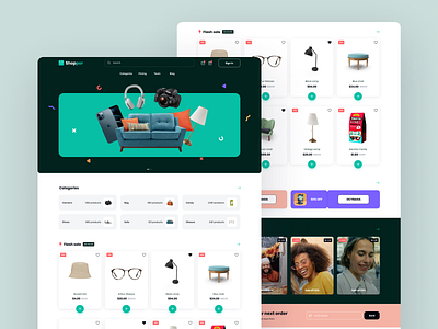 SHOPPER - ECOMMERCE MOBILE APP & WEBSITE app design bank cart e commerce ecommerce finance fintech home page home screen mobile app onboarding online shopping payment shopping sign up ui ui ux web design website design website ui