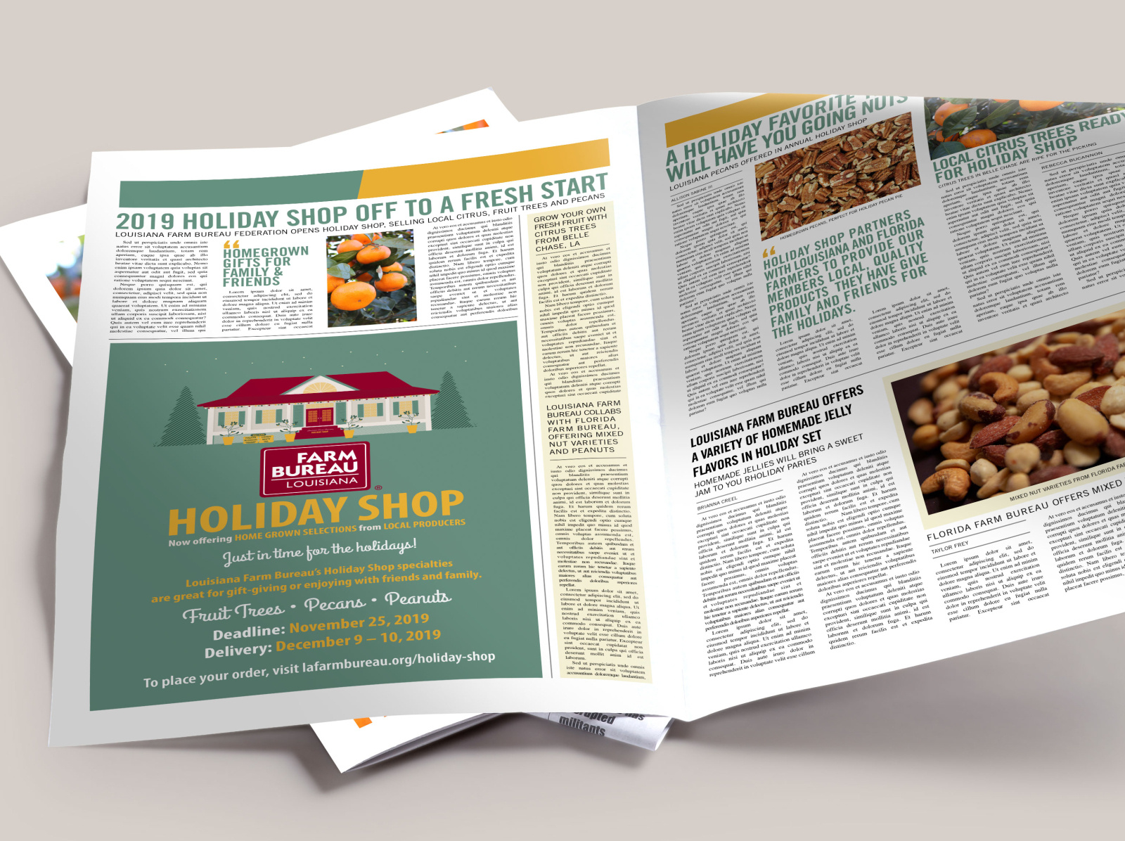 2019 Louisiana Farm Bureau Holiday Shop Newspaper Ad by Monica