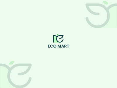 Eco mart logo for commercial store branding eco graphic design green icon leave logo mart minimal new soft trendy