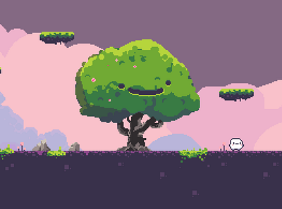 happy tree gamedesign pixelart retro