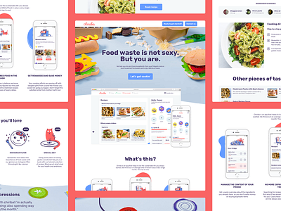 Chiriba landing page app branding character clean design food food waste illustration landing page red ui ux web webdesign