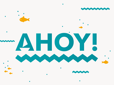 Ahoy! app boat branding fishes logo waves