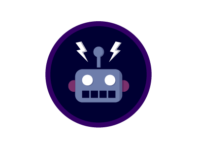 Robo Head bot friendly head purple robot sticker