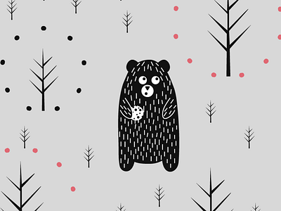 Bear In The Woods animal bear character cookie forest grey minimal