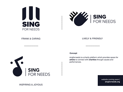 Sing for Needs - music charity logo branding charity logo logo design microphone music ngo sing singer
