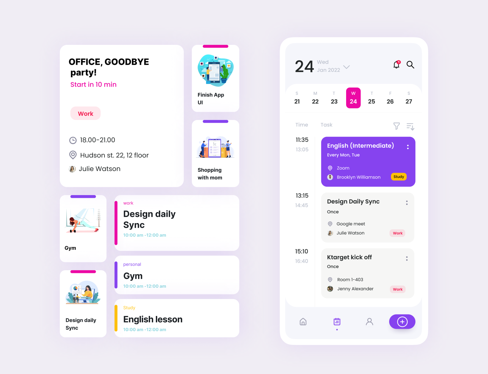 Personal Planner App by Yaryna for Ralabs Design on Dribbble