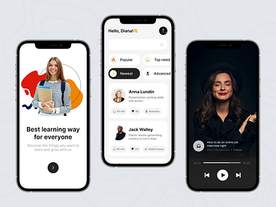 Education: Online Course Mobile App app clean ui design figma mobile app ui