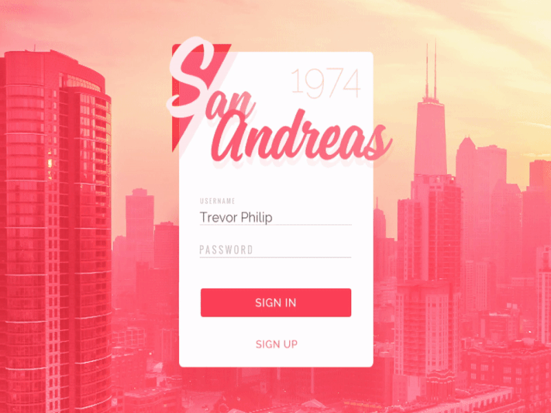 Login Screen Concept san andreas sign in password animation gif ui app card loading concept screen login