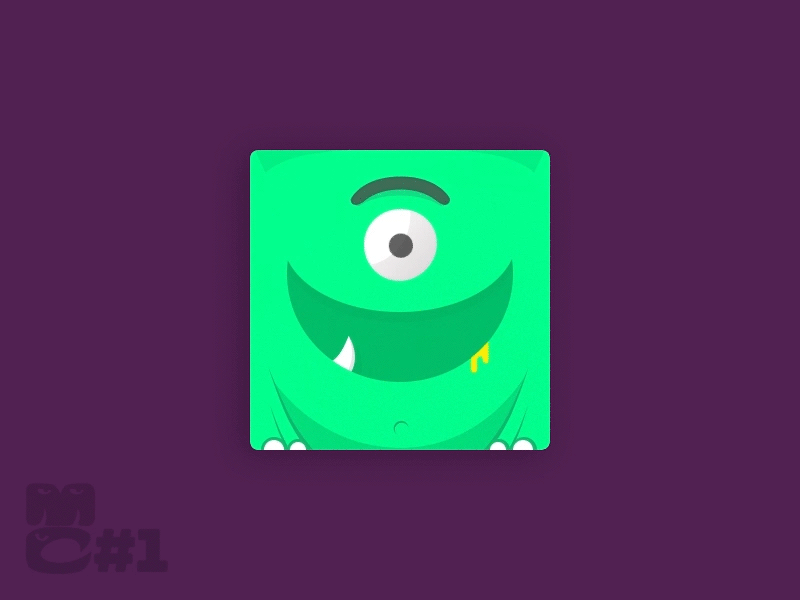 Monster Cards #1- HOLO 👁 animation app card character design flat gif illustration monster ui