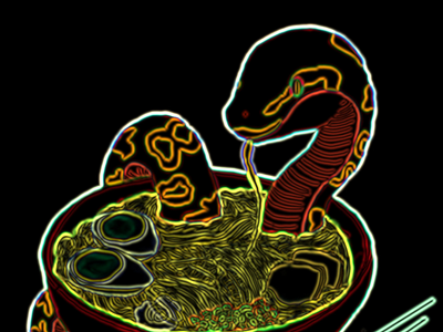 neon snake illustration skate teenage