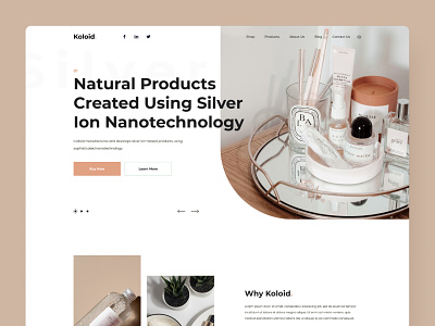 Natural care products care clean design ecommerce homepage minimal natural storedesign ui ux web website