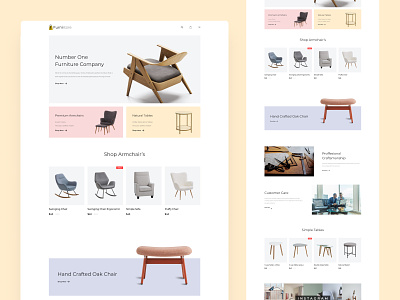 Furniture Website Landing Page agency b2c clean design furniture minimal shop store ui web website