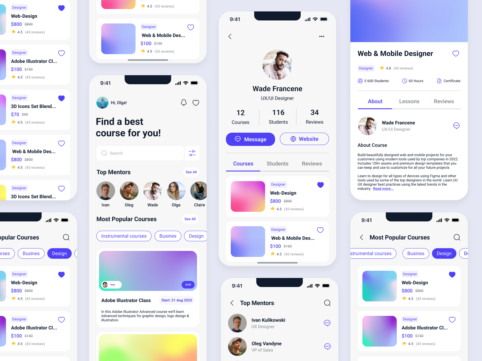 Design Course App by Alina on Dribbble
