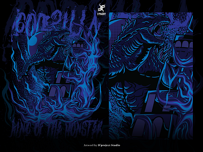 Fanart Godzilla - T-Shirt Illustration