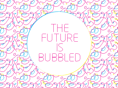 Bubbled bubble neosans pink teal the future