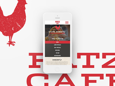 Fatz Mobile Menu clean food iphone menu minimal mobile restaurant ui user interface web design