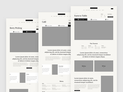 Cafe Wireframes