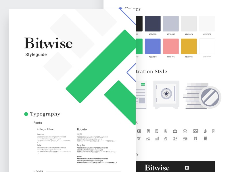 Bitwise Styleguide minimal clean typography logo crypto cryptocurrency illustration styleguide