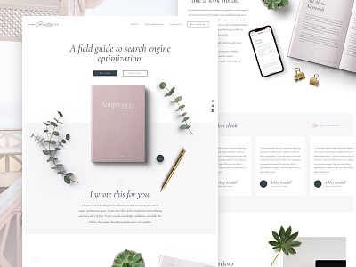 Simply SEO E-book Website clean ebook landing page minimal product typography ui ux