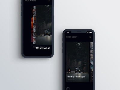 Blog Concept app blog clean dark dark ui iphone minimal mobile ui