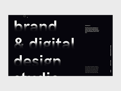 Studio Exploration agency animation clean concept dark design interaction interface landing page minimal motion studies studio typography ui web web design website